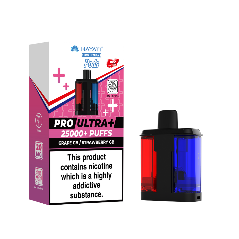 Hayati Pro Ultra Plus 25k Prefilled Pods Grape GB/Strawberry GB