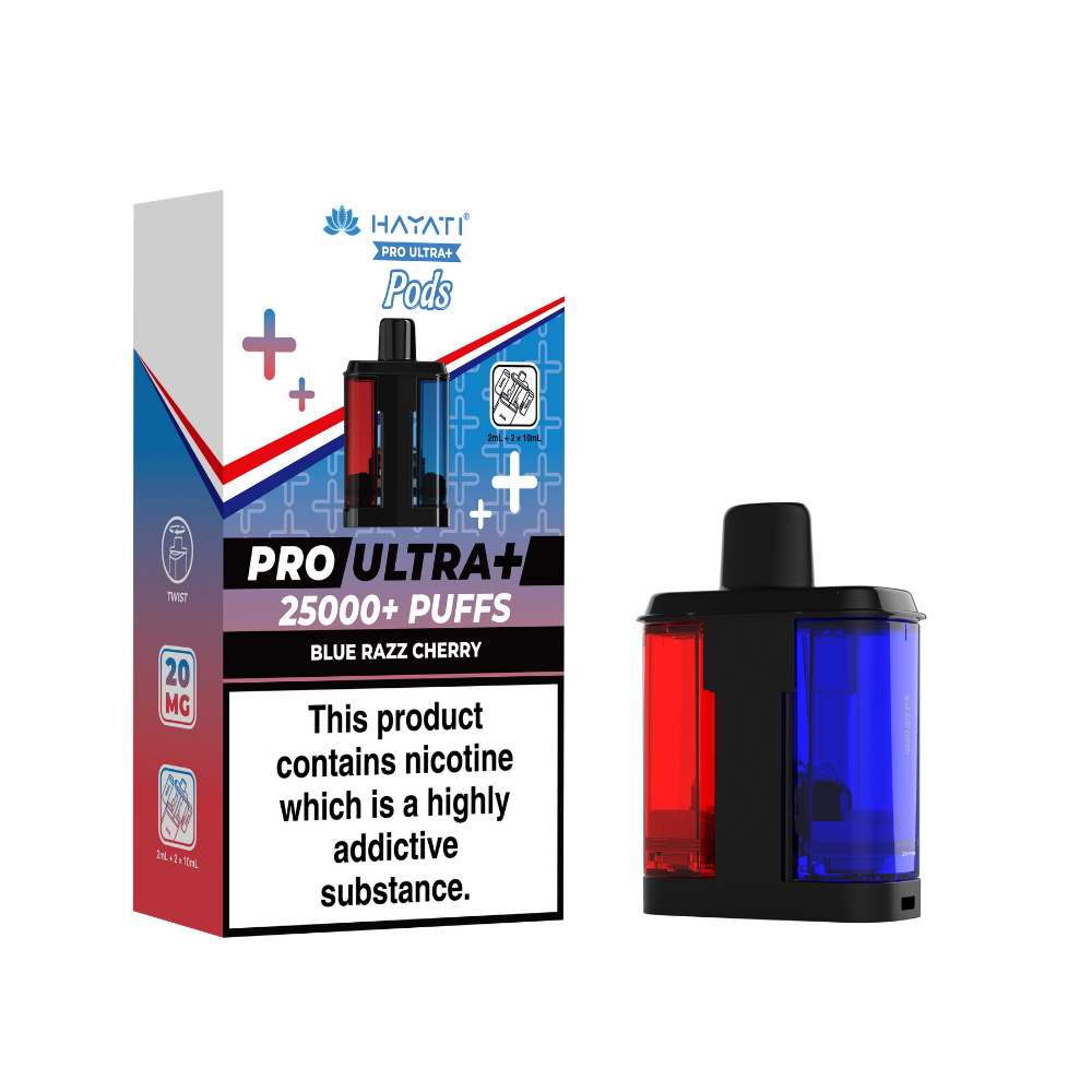 Hayati Pro Ultra Plus 25k Prefilled Pod Blue Razz Cherry