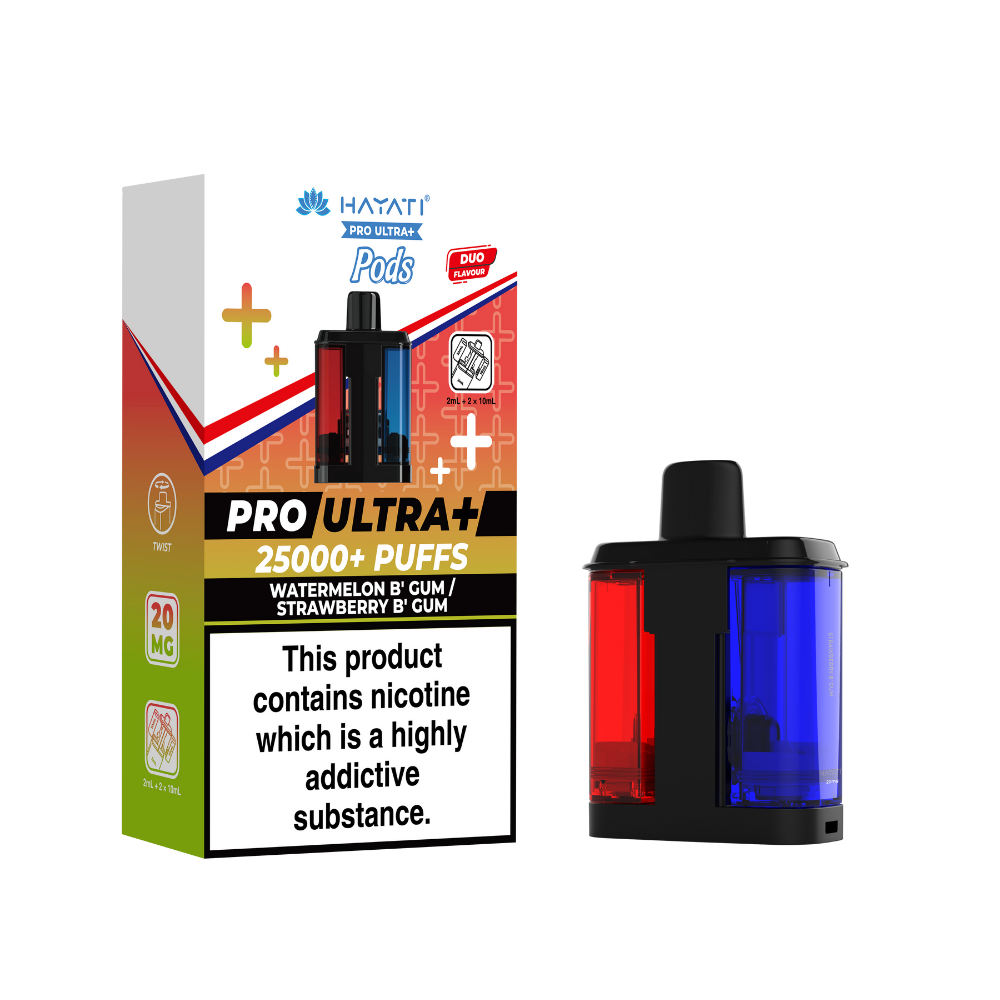 Hayati Pro Ultra Plus 25k Prefilled Pods Watermelon B'gum/Straw' B'gum