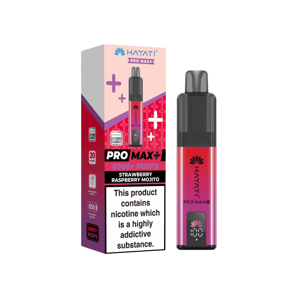 Hayati Pro Max Plus 6000 Puffs Strawberry Raspberry Mojito