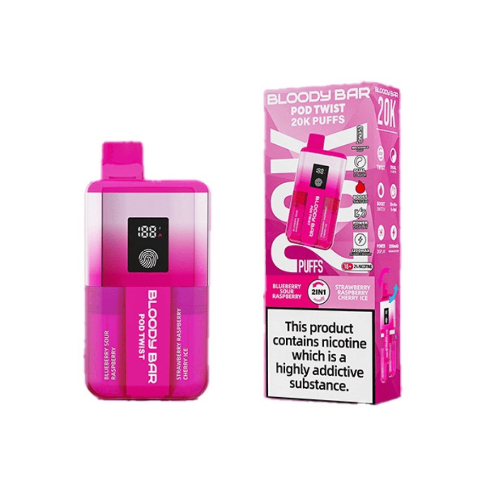 Bloody Bar 20K Prefilled Pod Kit Blueberry Sour Raspberry / Strawberry Raspberry Cherry Ice - EUK
