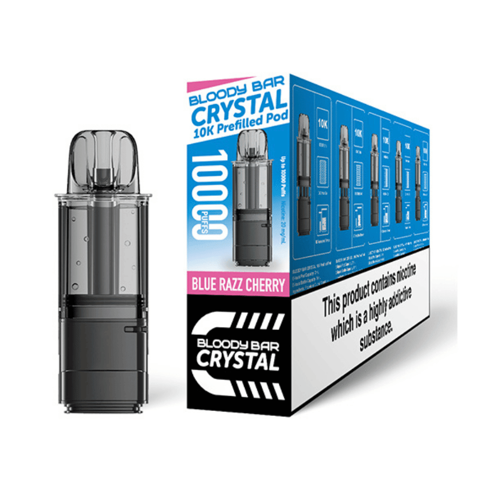 Bloody Bar Crystal 10K Blue Razz Cherry Prefilled Pod - EUK