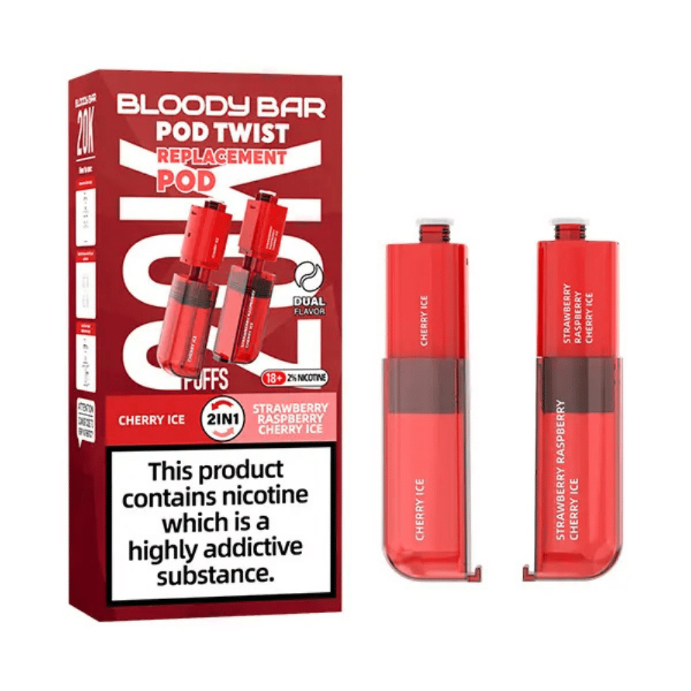 Bloody Bar Pod Twist 20K Prefilled Pod Cherry Ice / Strawberry Raspberry Cherry Ice - EUK