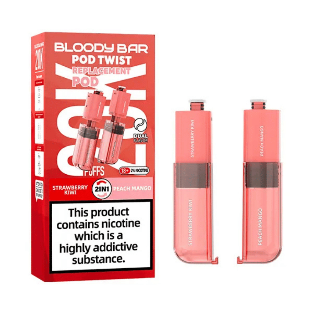Bloody Bar Pod Twist 20K Prefilled Pod Strawberry Kiwi / Peach Mango - EUK
