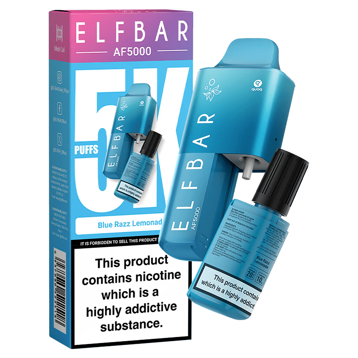 Elf Bar AF5000 Disposable Vape Kit Blue Razz Lemonade - EUK