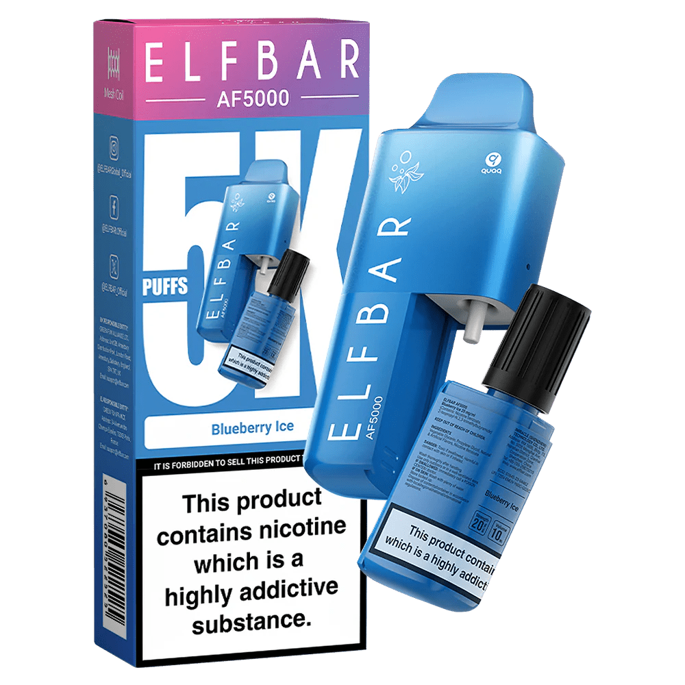 Elf Bar AF5000 Disposable Vape Kit Blueberry Ice - EUK