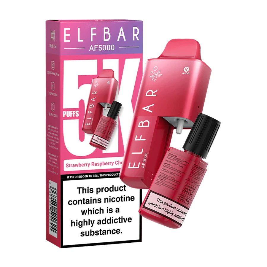 Elf Bar AF5000 Disposable Vape Kit Strawberry Raspberry Cherry Ice - EUK
