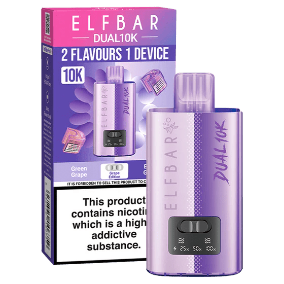 Elf bar Dual 10K Disposable Vape Grape Edition - EUK
