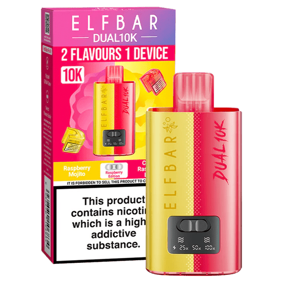 Elf bar Dual 10K Disposable Vape Raspberry Edition - EUK