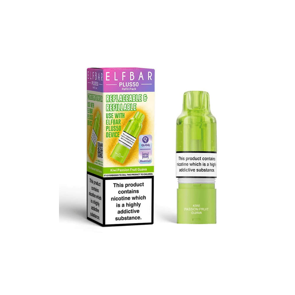 ELF BAR Plus 50 Refill Pack Kiwi Passion Fruit Guava - EUK