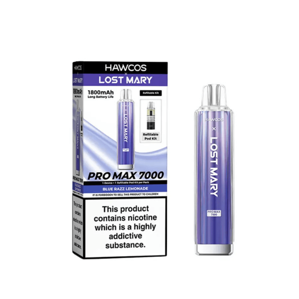 Hawcos x Lost Mary Pro Max 7000 Prefilled Pod Kit Blue Razz Lemonade - EUK