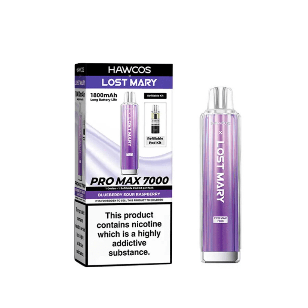 Hawcos x Lost Mary Pro Max 7000 Prefilled Pod Kit Blueberry Sour Raspberry - EUK