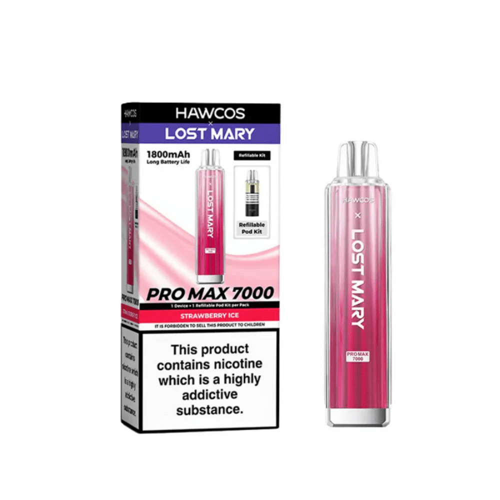 Hawcos x Lost Mary Pro Max 7000 Prefilled Pod Kit Strawberry Ice - EUK