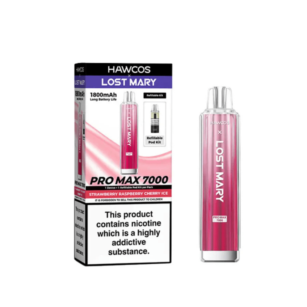 Hawcos x Lost Mary Pro Max 7000 Prefilled Pod Kit Strawberry Raspberry Cherry Ice - EUK