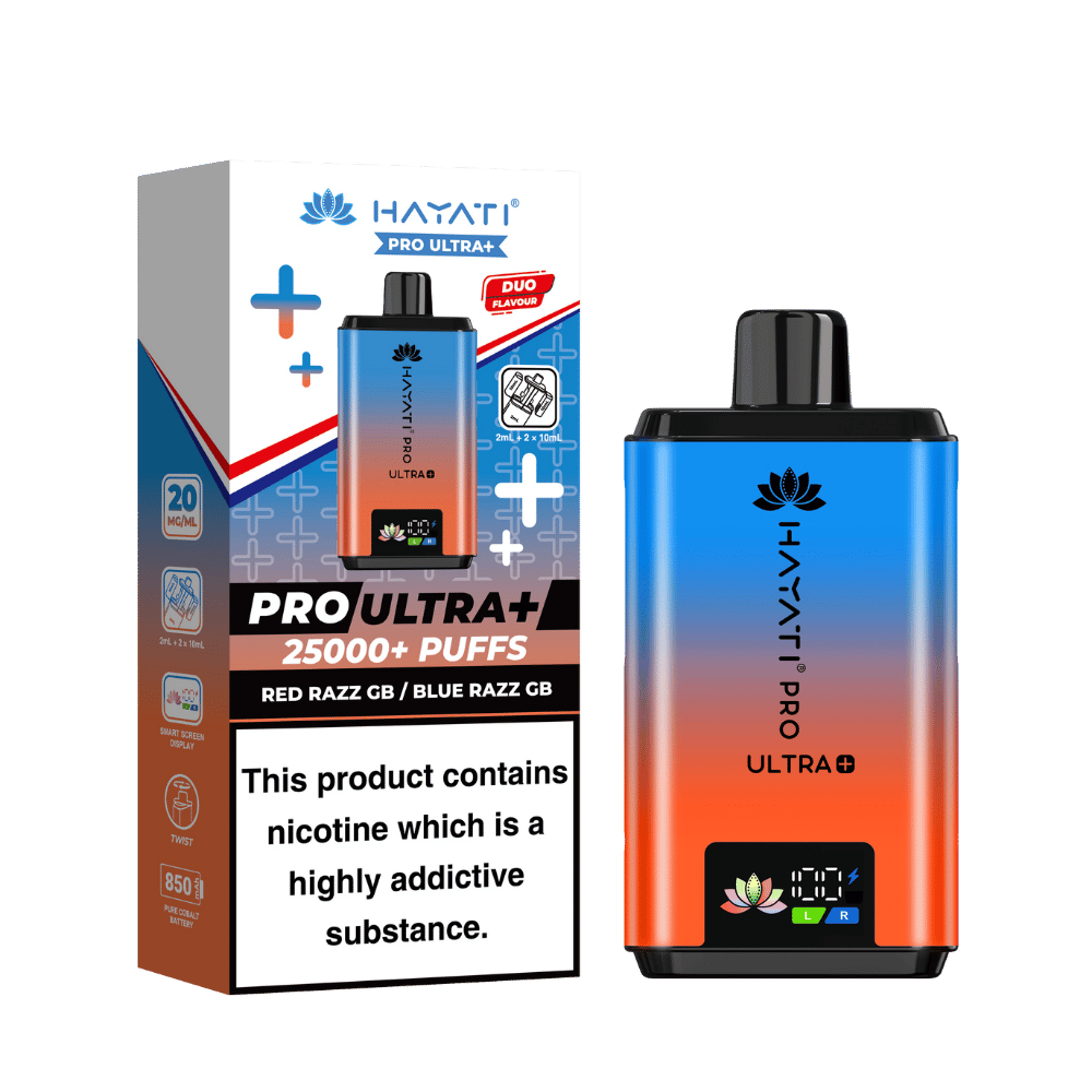 Hayati Pro Ultra Plus 25k Puffs Vape Kit Red Razz GB / Blue Razz GB - EUK