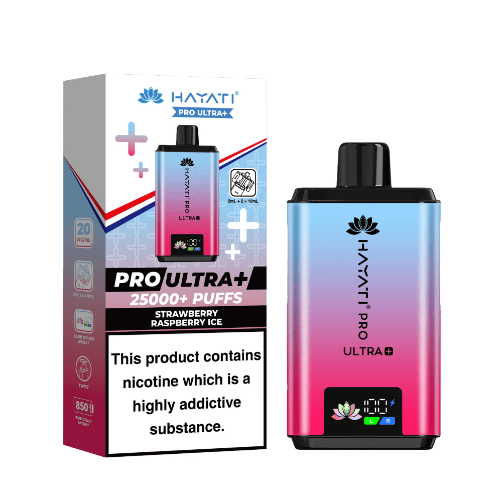 Hayati Pro Ultra Plus 25k Puffs Vape Kit Strawberry Raspberry Ice - EUK