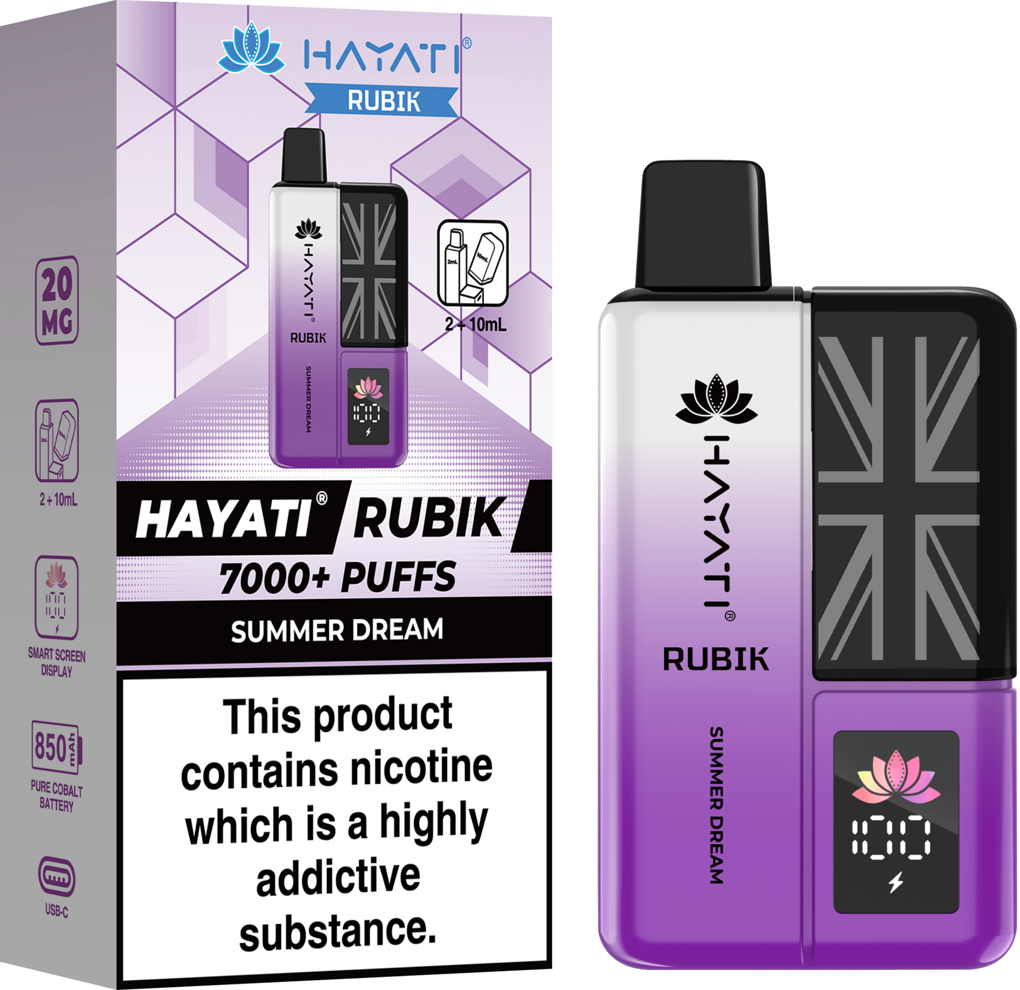 Hayati Rubik 7000 Disposable Vape - EUK