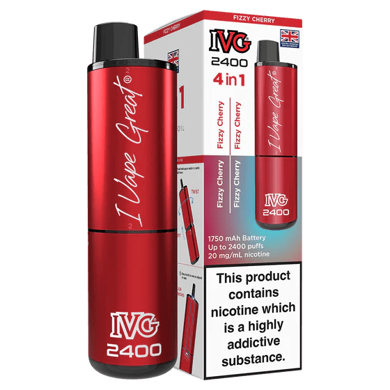 IVG 2400 Rechargeable Vape Fizzy Cherry - EUK
