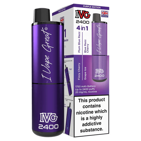 IVG 2400 Rechargeable Vape Purple Edition - EUK