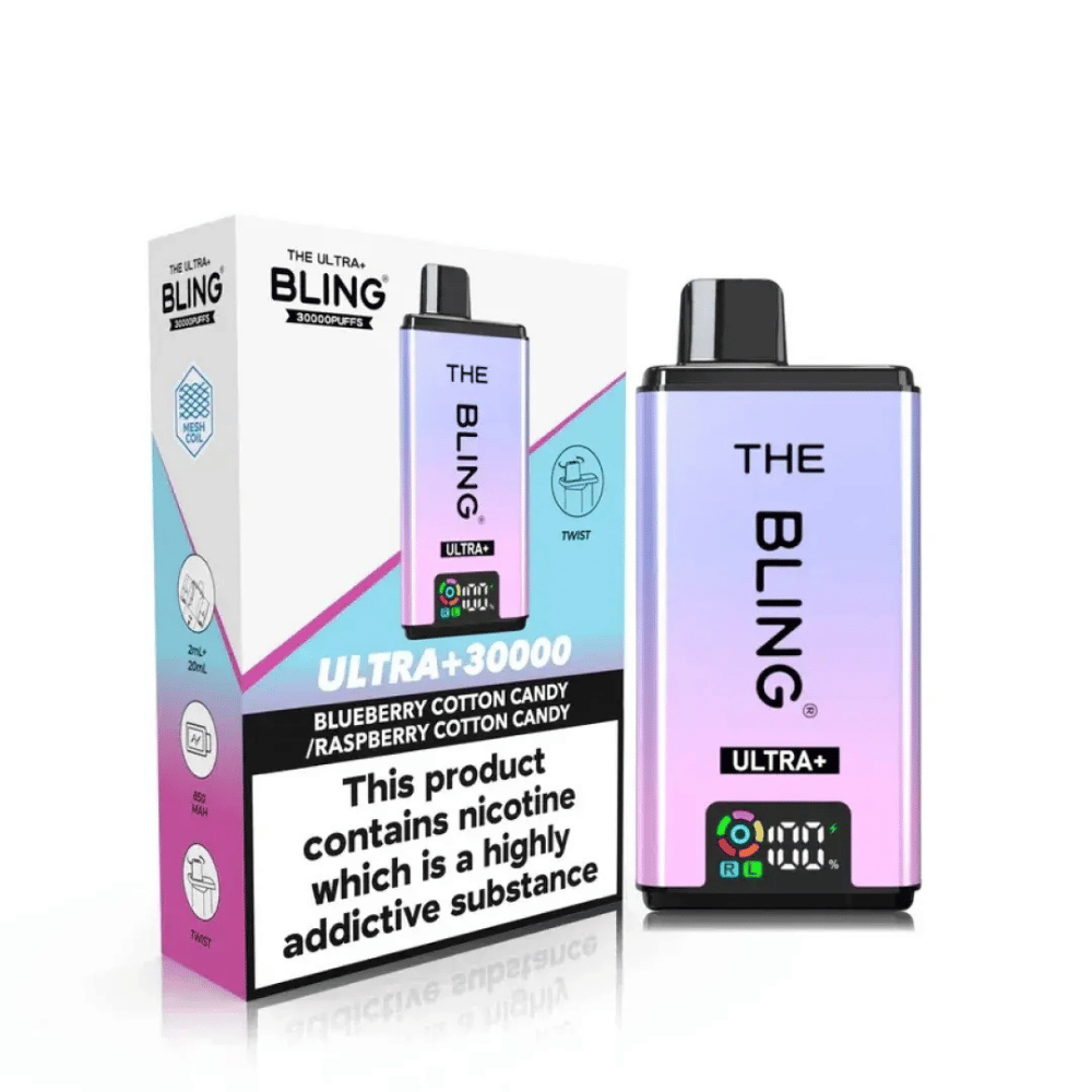 The Bling Ultra Plus 30K Vape Kit Blueberry Cotton Candy / Raspberry Cotton Candy - EUK