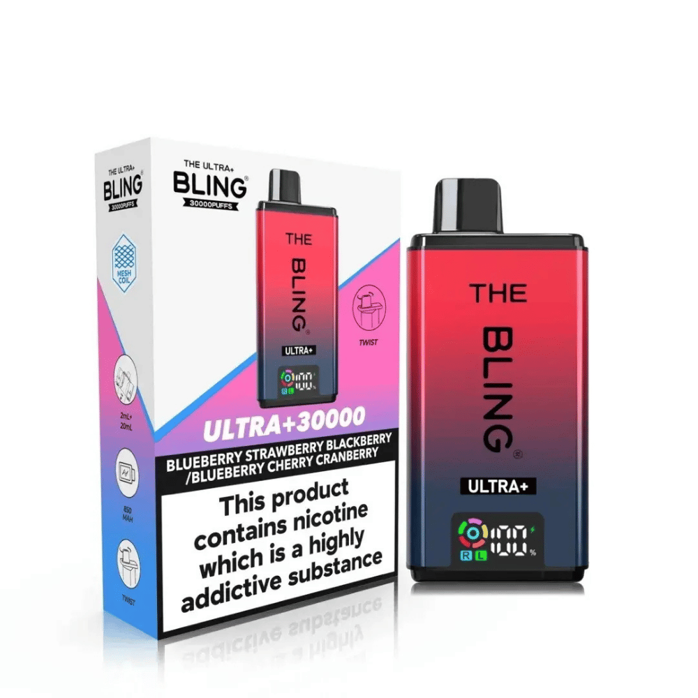The Bling Ultra Plus 30K Vape Kit Blueberry Strawberry Blackberry / Blueberry Cherry Cranberry - EUK