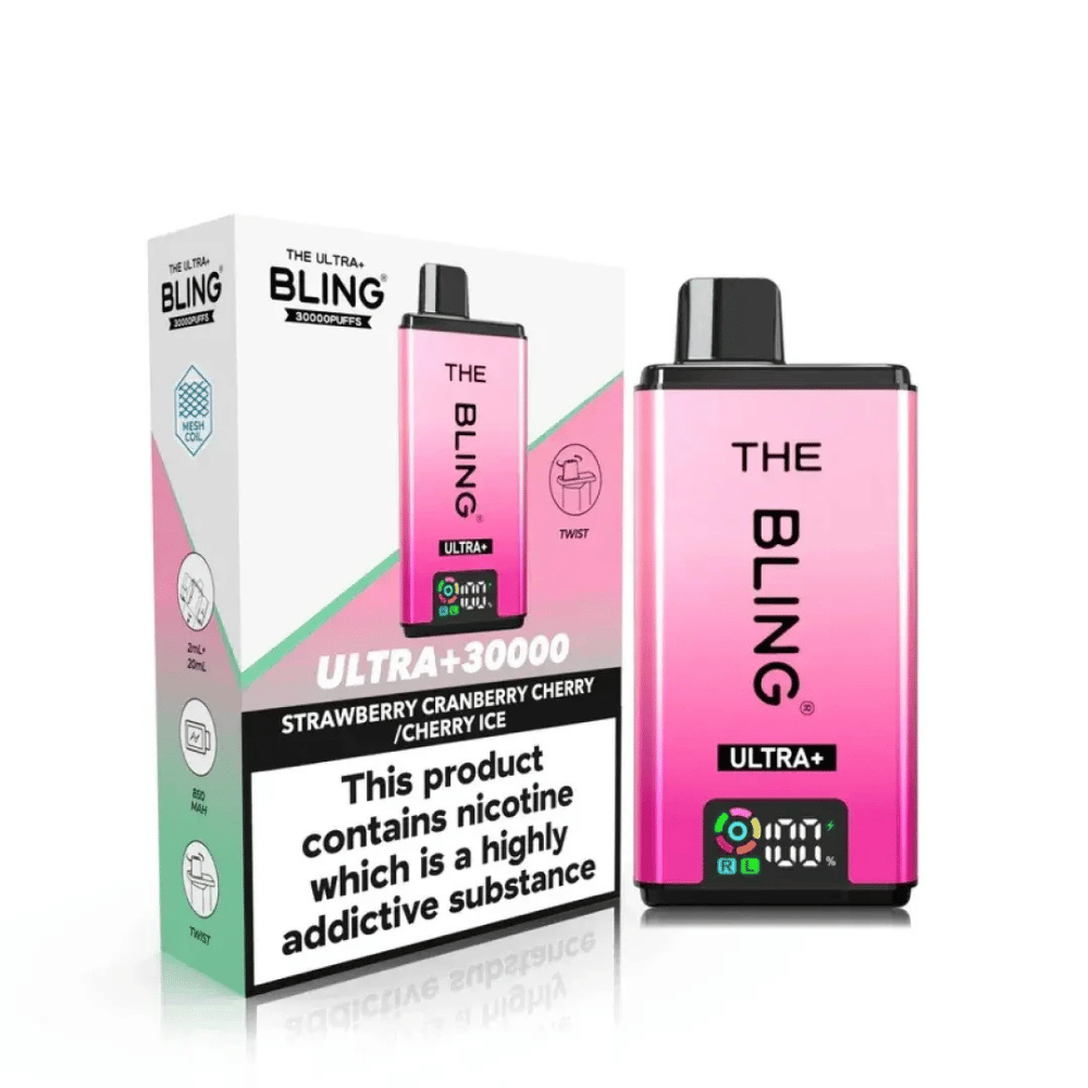 The Bling Ultra Plus 30K Vape Kit Strawberry Cranberry Cherry / Cherry Ice - EUK