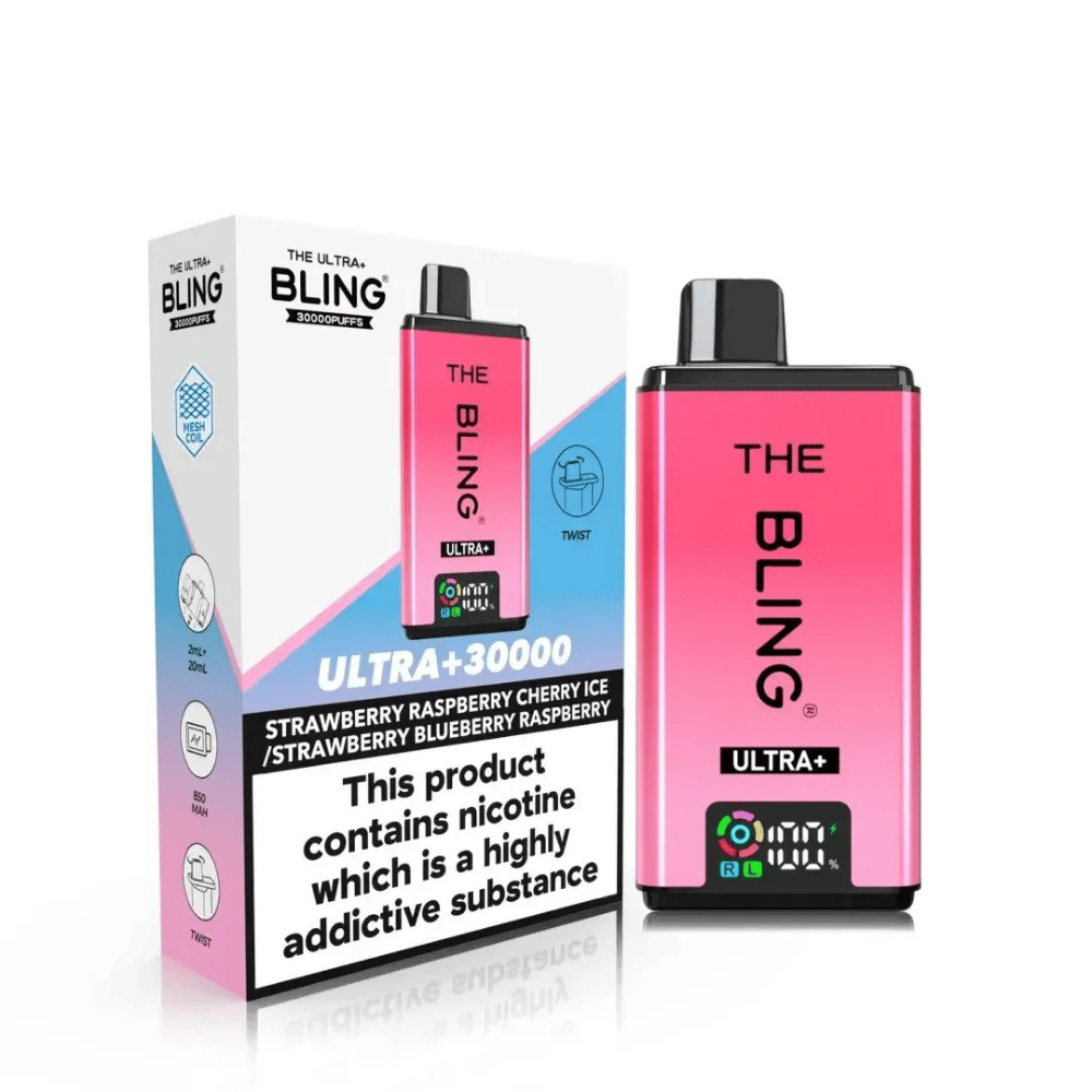 The Bling Ultra Plus 30K Vape Kit Strawberry Raspberry Cherry Ice / Strawberry Blueberry Raspberry - EUK