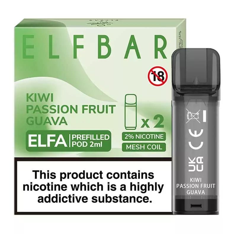 ELFBAR ELFA PODS Kiwi Passionfruit Guava (2 Pack) - EUK