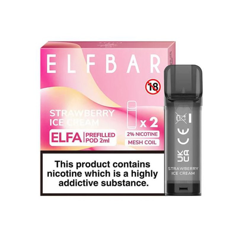 ELFBAR ELFA PODS Strawberry Ice Cream (2 Pack) - EUK