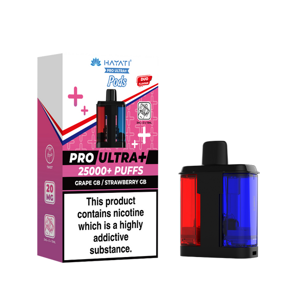 Hayati Pro Ultra Plus 25k Prefilled Pods Grape GB/Strawberry GB