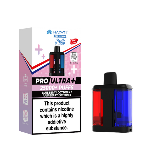 Hayati Pro Ultra Plus 25k Prefilled Pods Blueberry Cotton K/Raspberry Cotton K