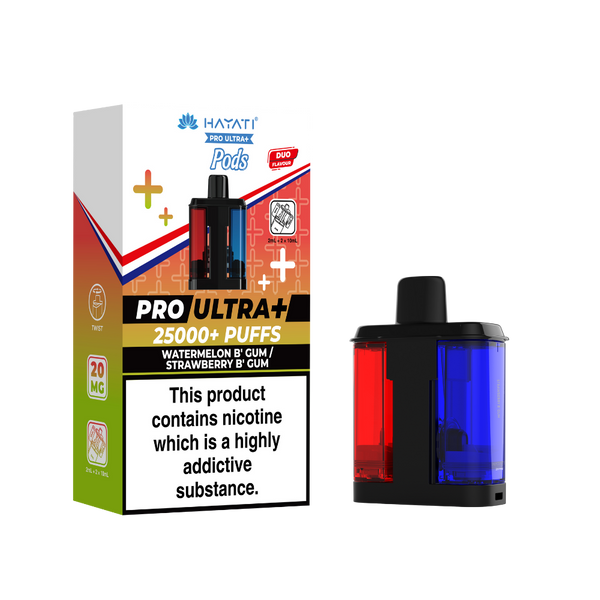 Hayati Pro Ultra Plus 25k Prefilled Pods Watermelon B'gum/Straw' B'gum