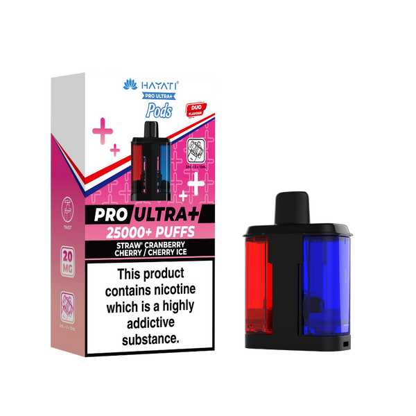 Hayati Pro Ultra Plus 25k Prefilled Pods Straw' Cranberry Cherry/Cherry Ice