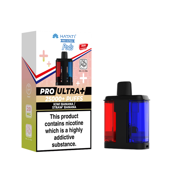 Hayati Pro Ultra Plus 25k Prefilled Pods Kiwi Banana/Straw' Banana
