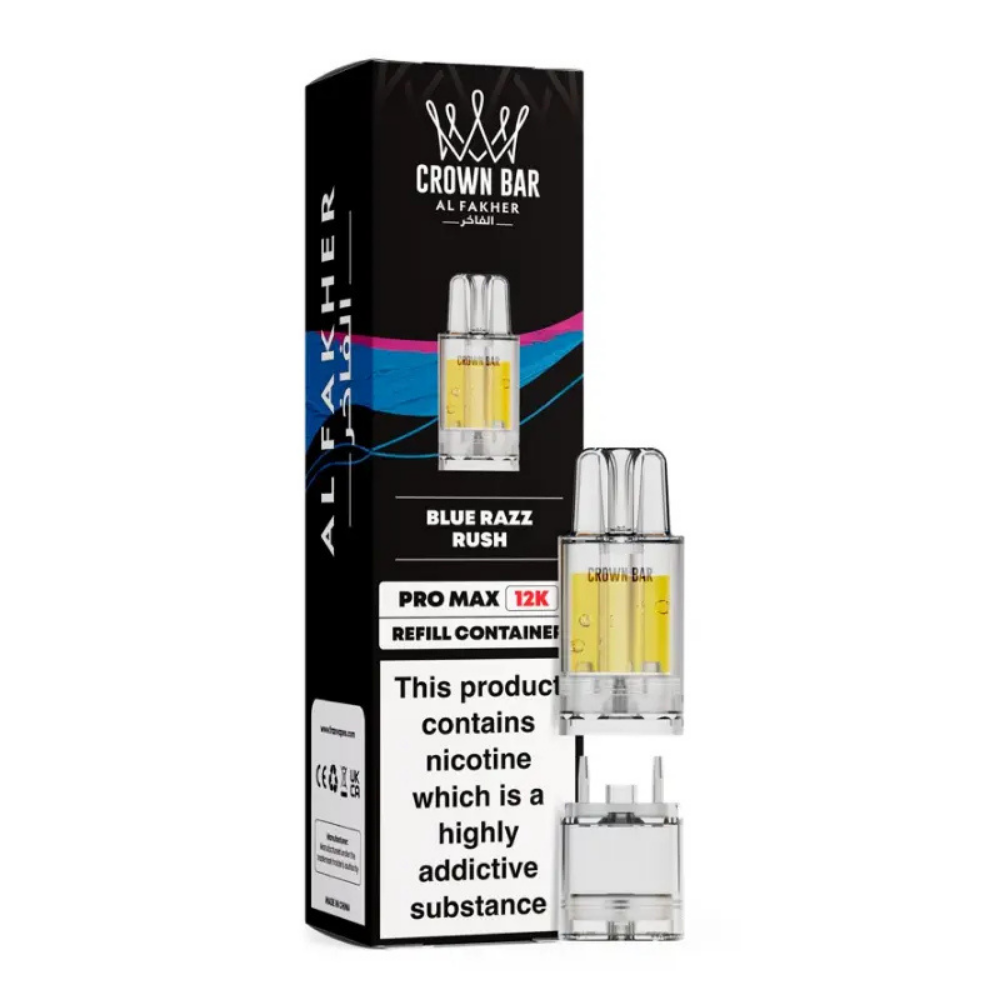 Al Fakher Crown Bar Pro Max 12K Prefilled Pod Blue Razz Rush