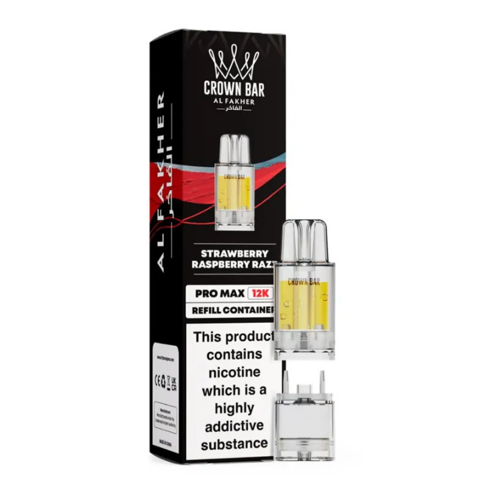 Al Fakher Crown Bar Pro Max 12K Prefilled Pod Strawberry Raspberry Razz