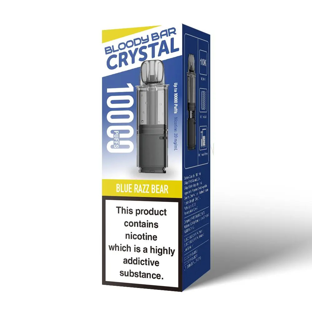 Bloody Bar Crystal 10K Prefilled Pod Blue Razz Bear