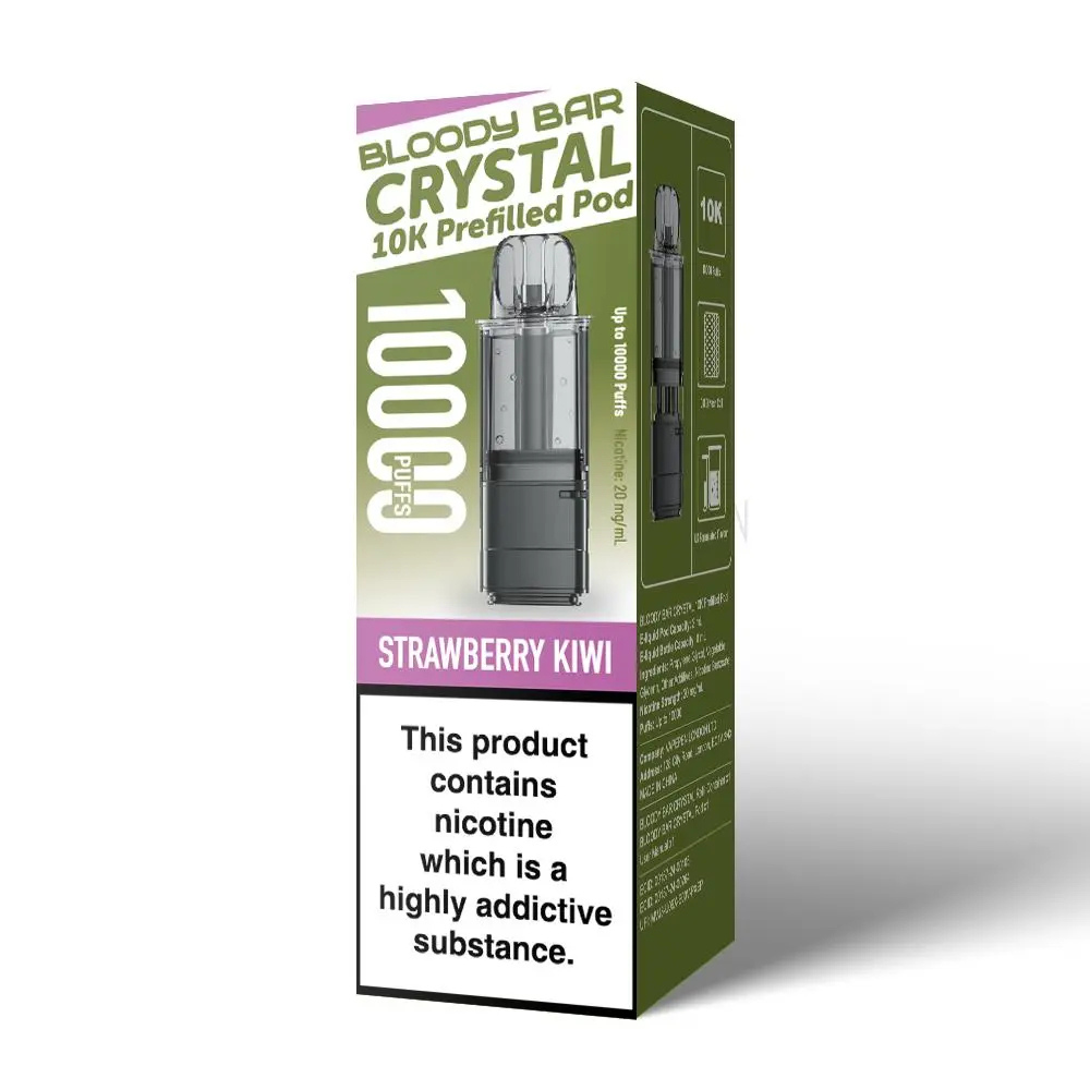 Bloody Bar Crystal 10K Prefilled Pod Strawberry Kiwi
