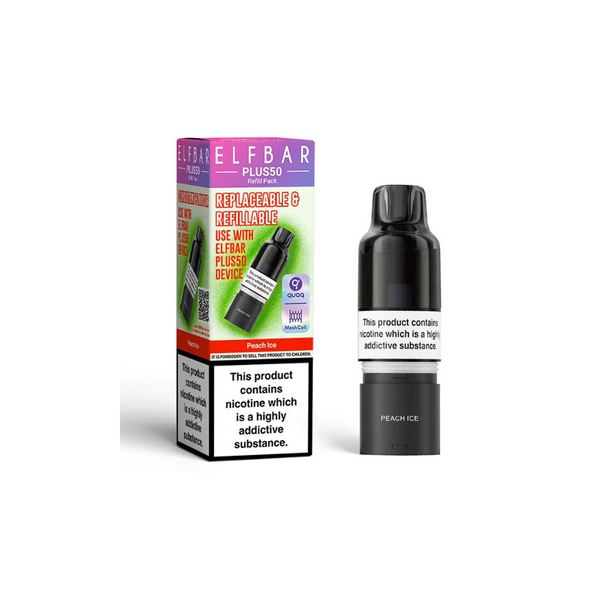 ELF BAR Plus 50 Refill Pack Peach Ice