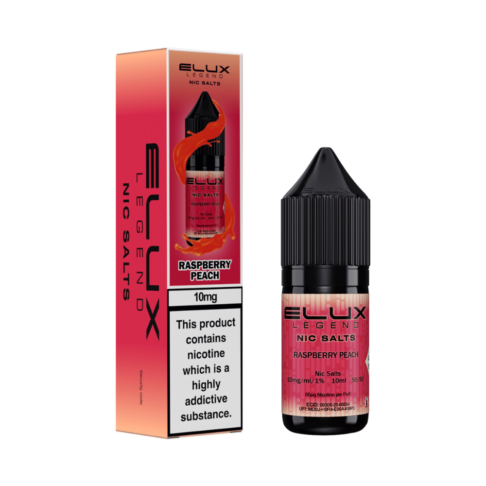 Elux Legend Nic Salt E-Liquid 10ml Raspberry Peach