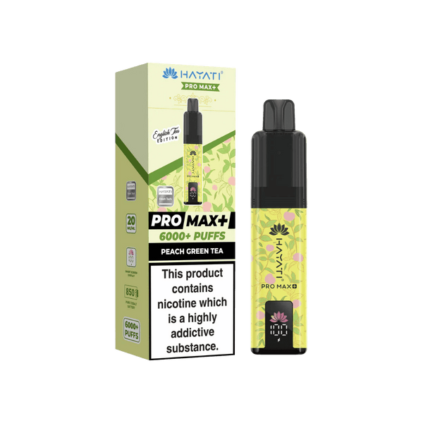 Hayati Pro Max Plus 6000 Puffs Peach Green Tea