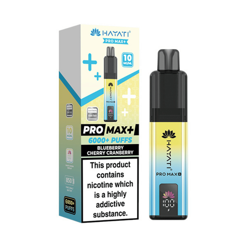Hayati Pro Max Plus 6000 Puffs 10mg Blueberry Cherry Cranberry