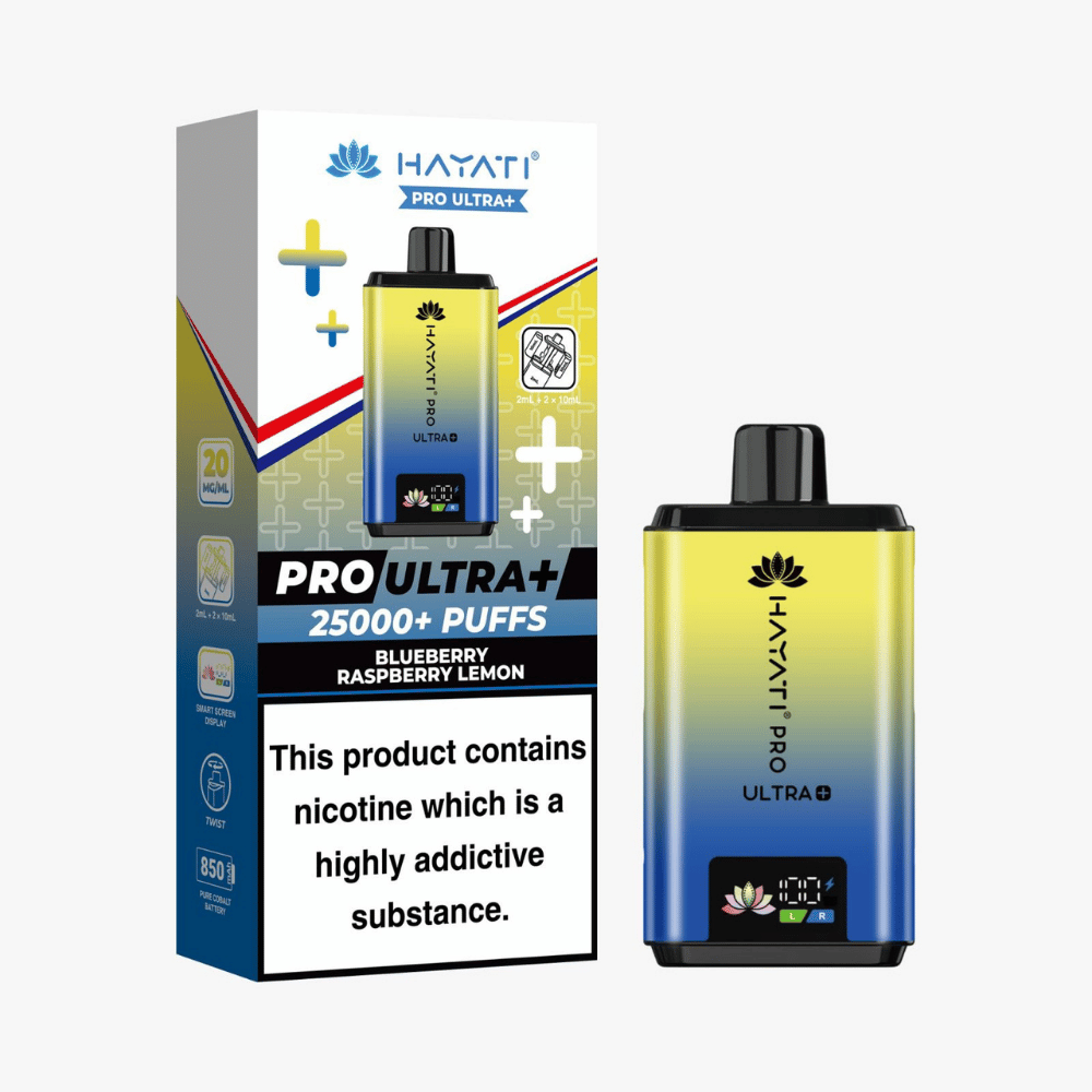 Hayati Pro Ultra Plus 25k Puffs Vape Kit Blueberry Raspberry Lemon