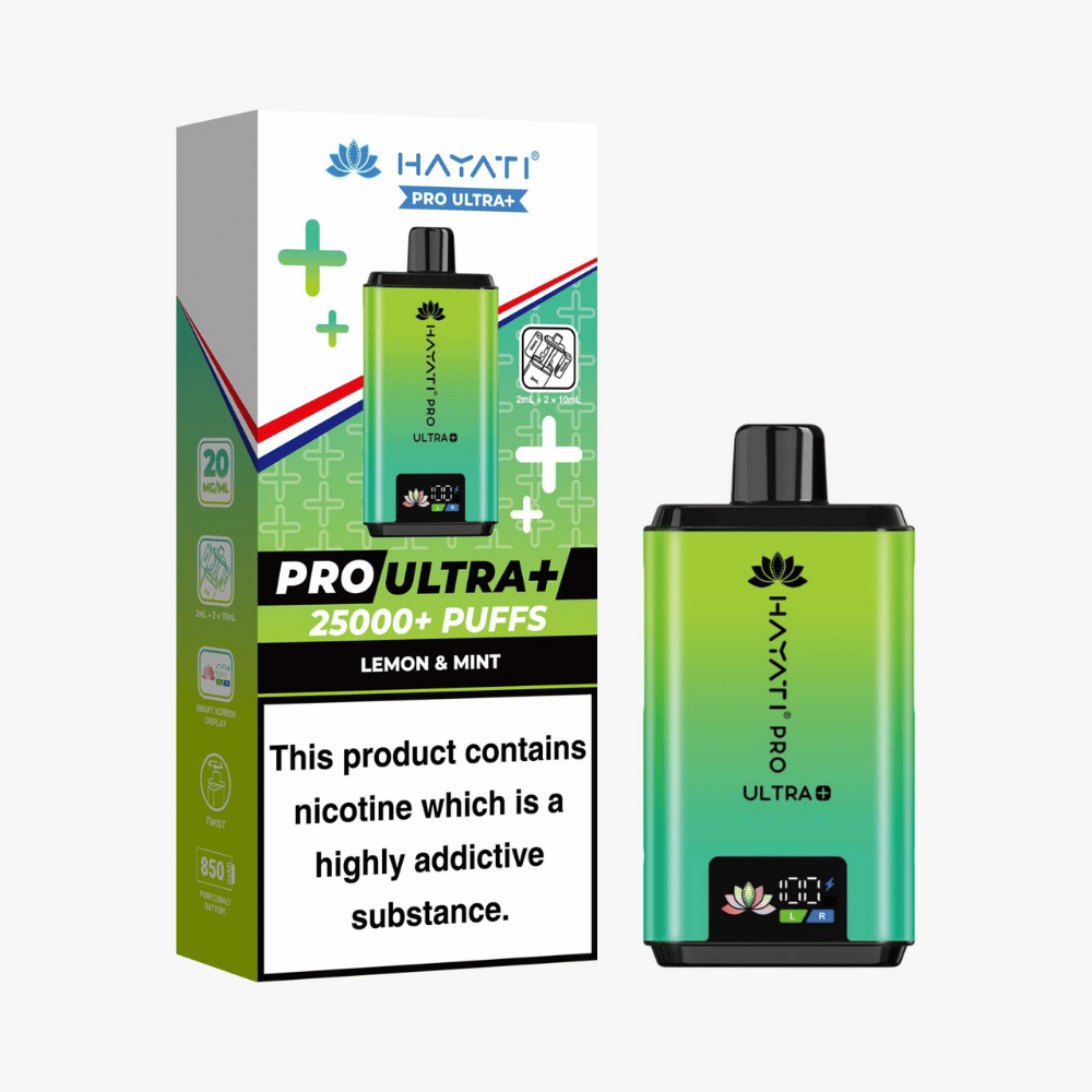 Hayati Pro Ultra Plus 25k Puffs Vape Kit Lemon Mint