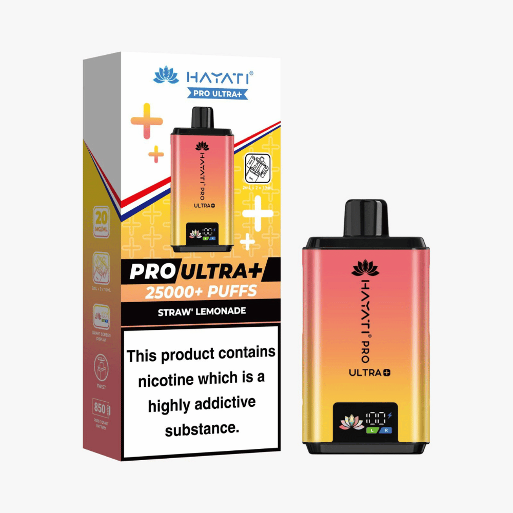 Hayati Pro Ultra Plus 25k Puffs Vape Kit Straw' Lemonade