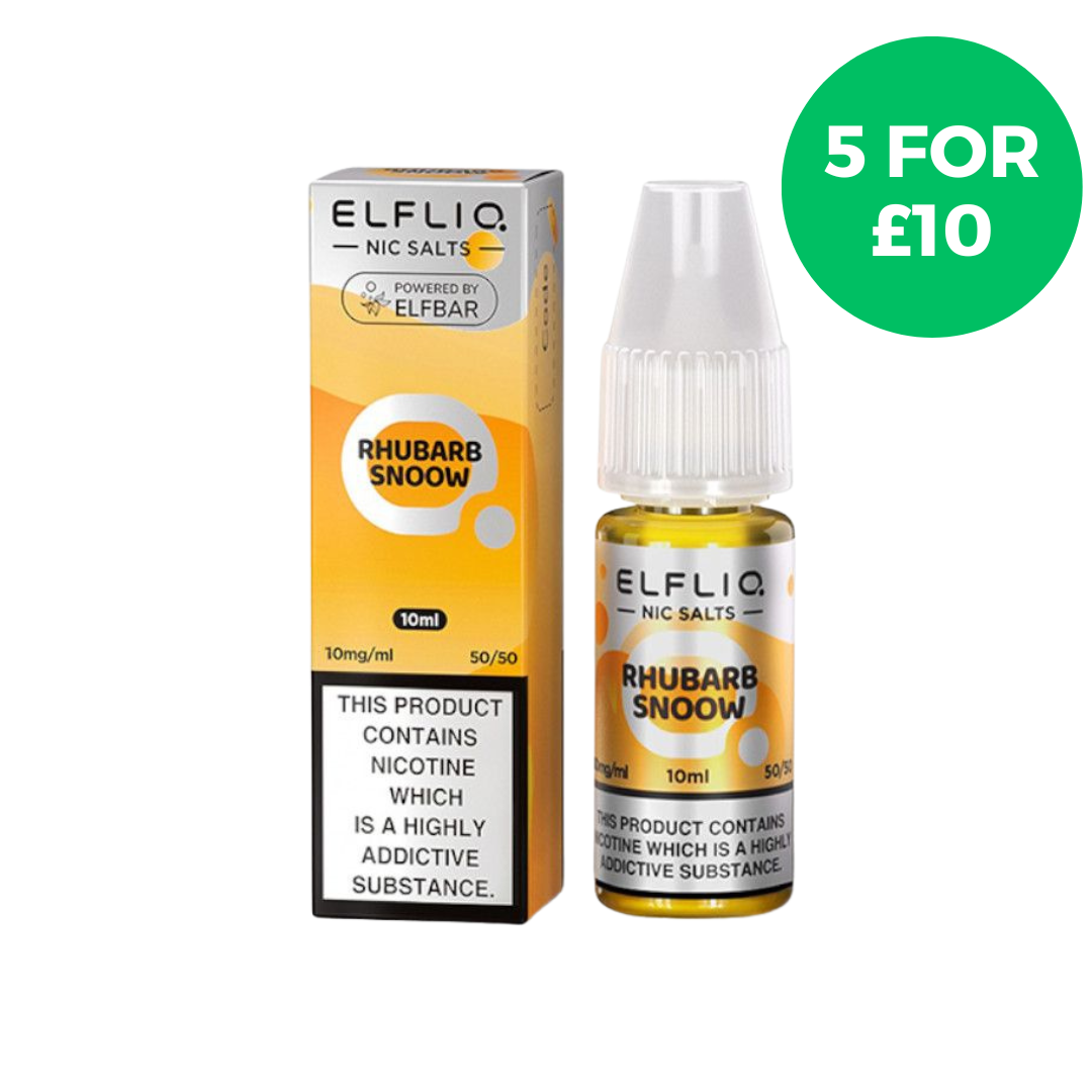 Rhubarb Snoow Elf Bar Elfliq Nic Salt E-Liquid