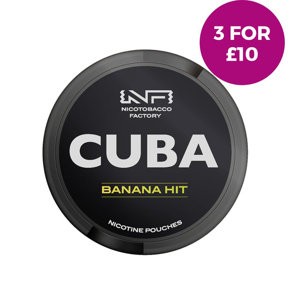 Banana Hit Nicotine Pouches by Cuba Black