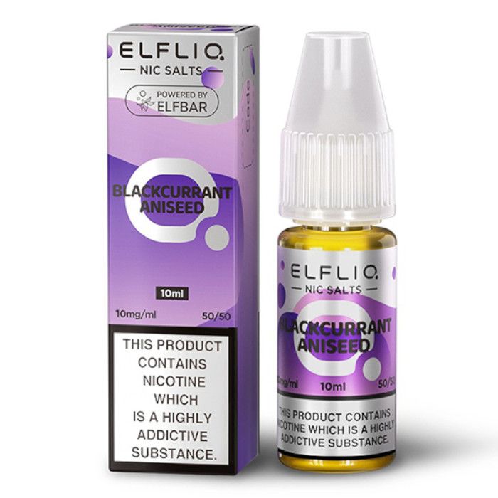 Blackcurrant Aniseed Elf Bar Elfliq Nic Salt E-Liquid - EUK