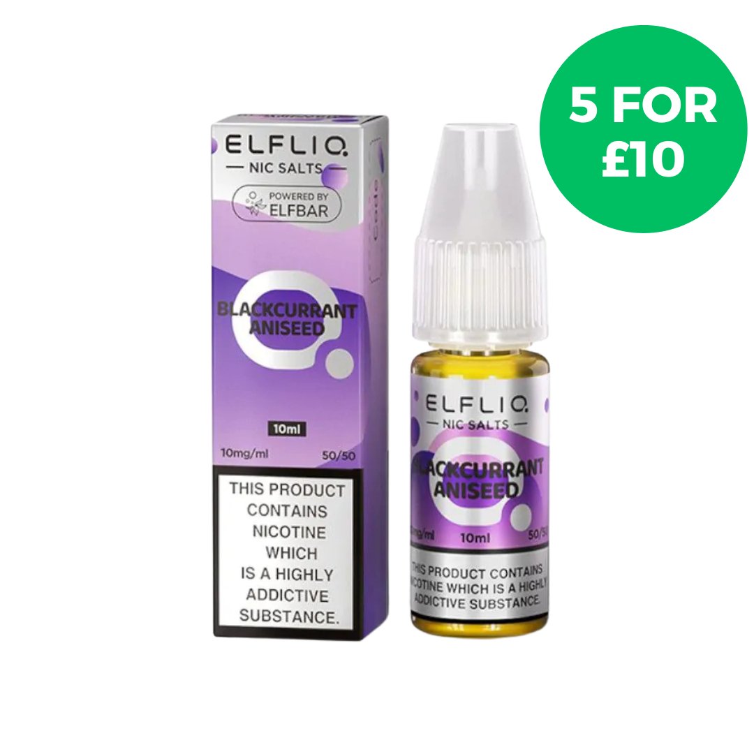 Blackcurrant Aniseed Elf Bar Elfliq Nic Salt E - Liquid - EUK