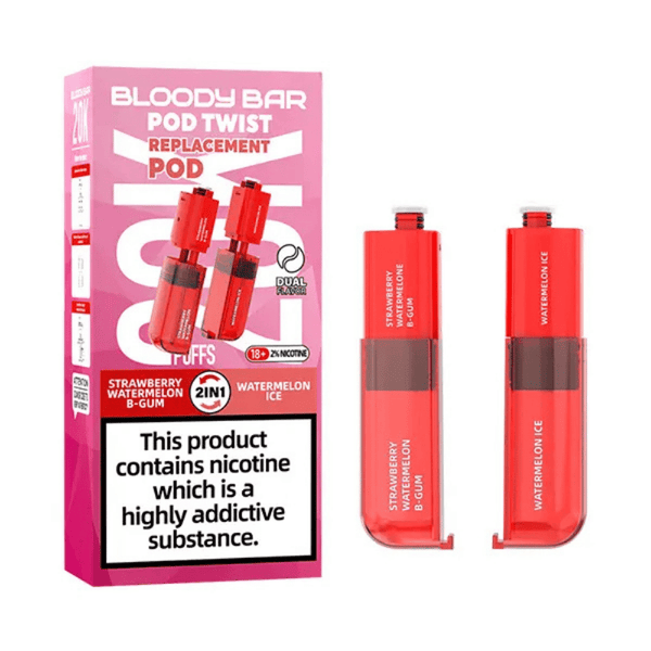 Bloody Bar Pod Twist 20K Prefilled Pod Strawberry Watermelon B-Gum / Watermelon Ice